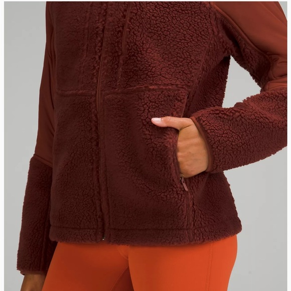 NWOT Lululemon Textured Fleece Full Zip Jacket - Date Brown - Picture 4 of 7